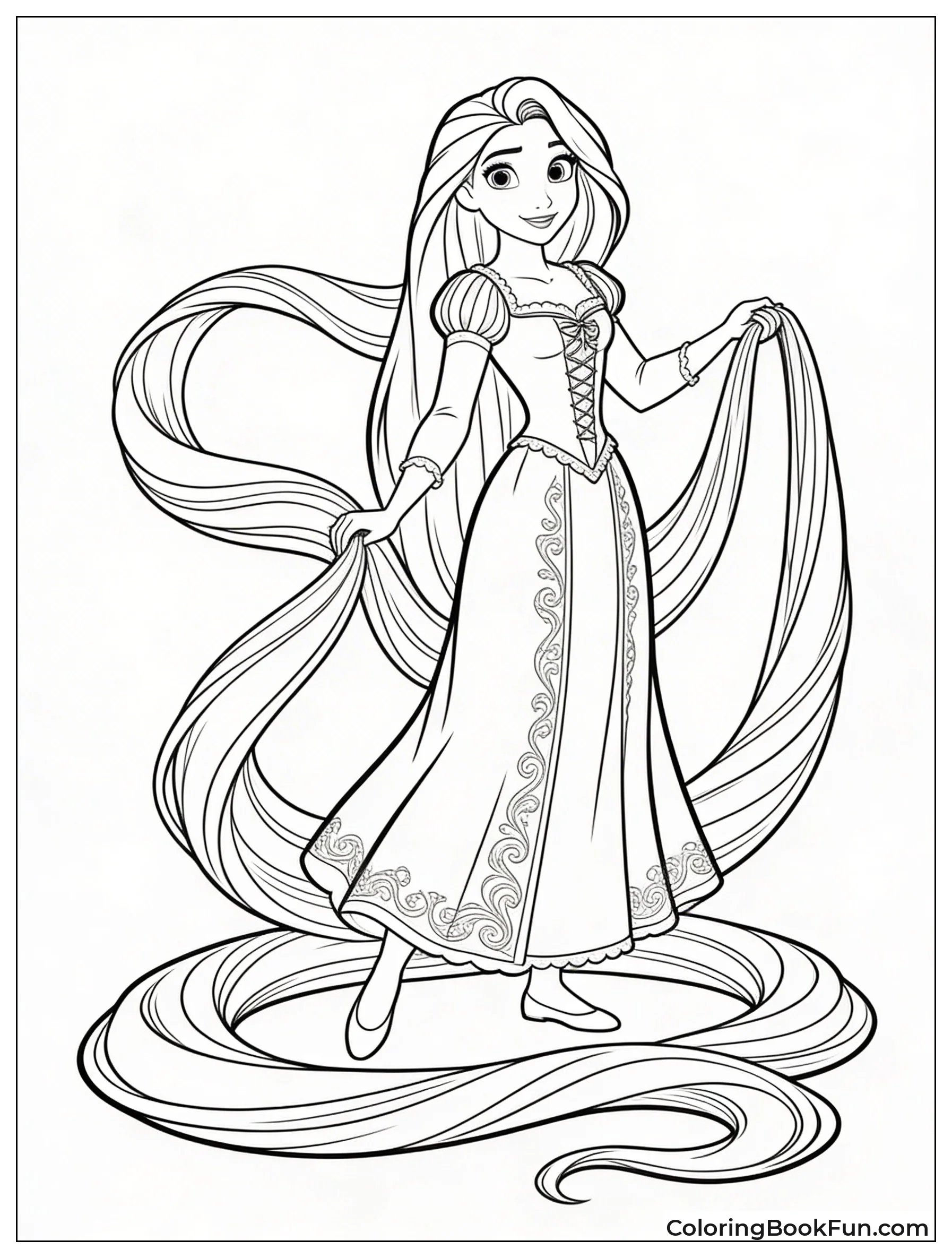 Rapunzel with Cascading Hair