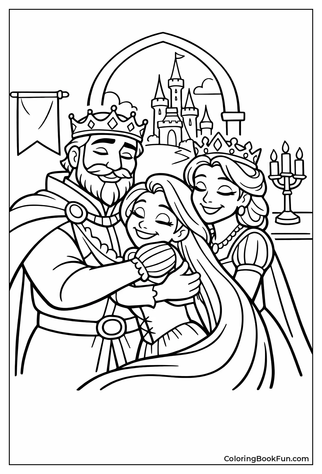 Rapunzel Hugs Parents