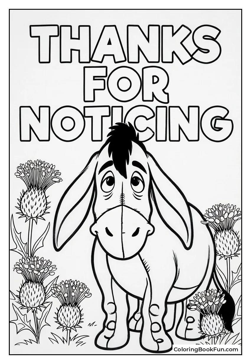 Smiling Eeyore with Flowers