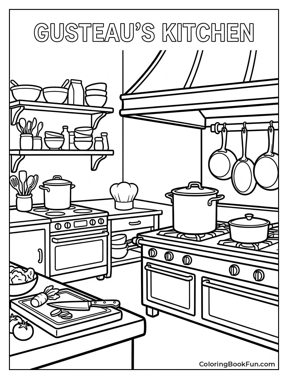 Busy Kitchen Full of Pots
