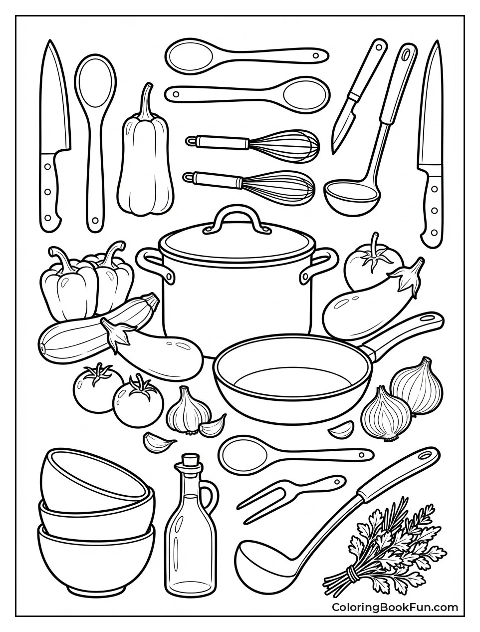 Chef Tools and Fresh Ingredients