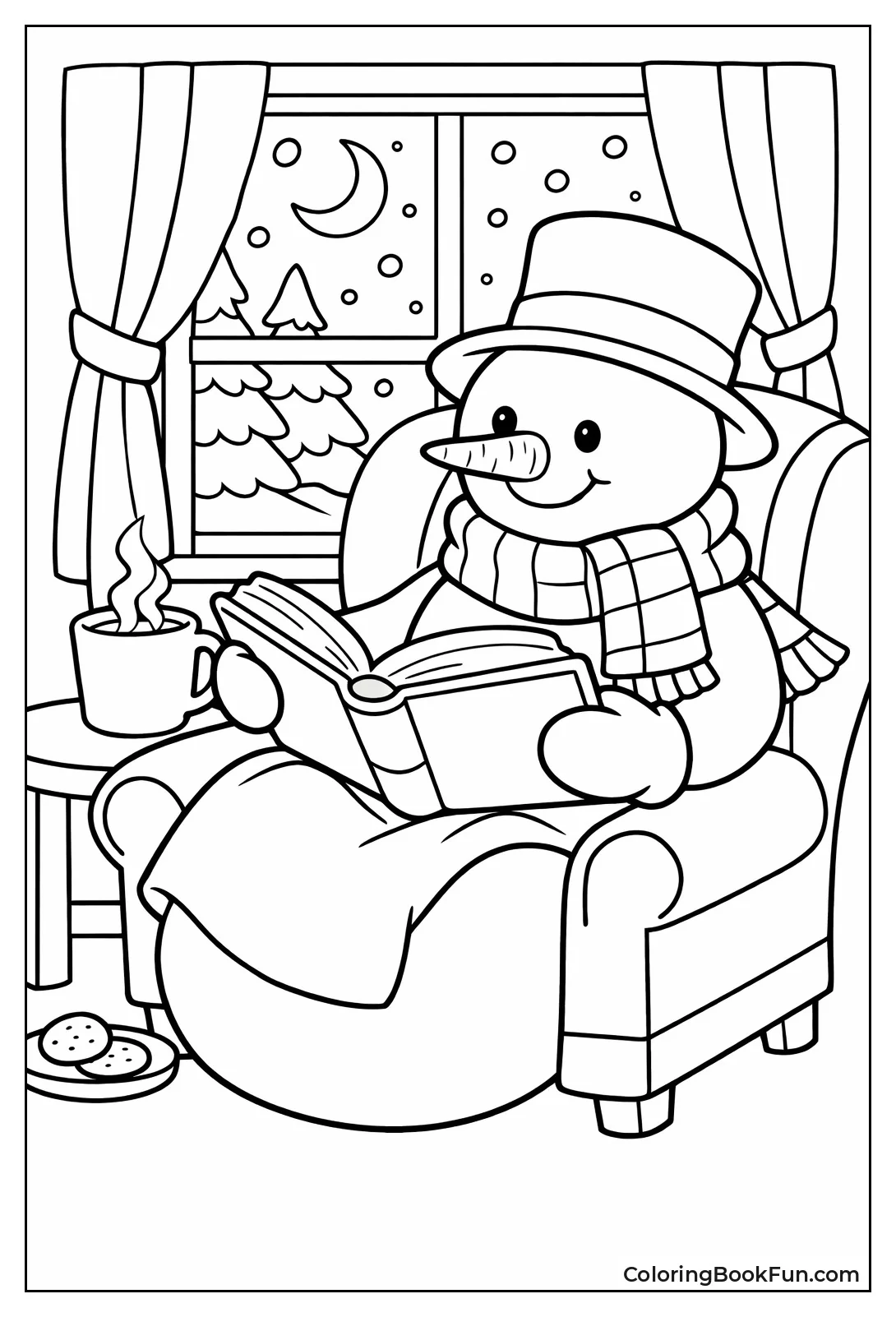 Snowman Reading Book
