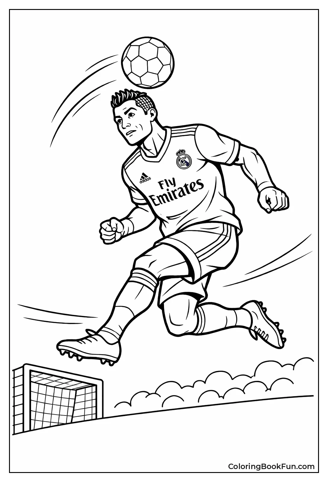 Ronaldo Heading Ball in Madrid Jersey