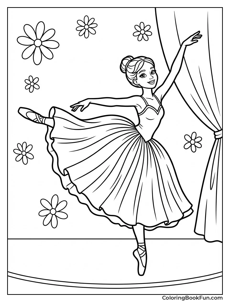 Realistic Arabesque Ballerina