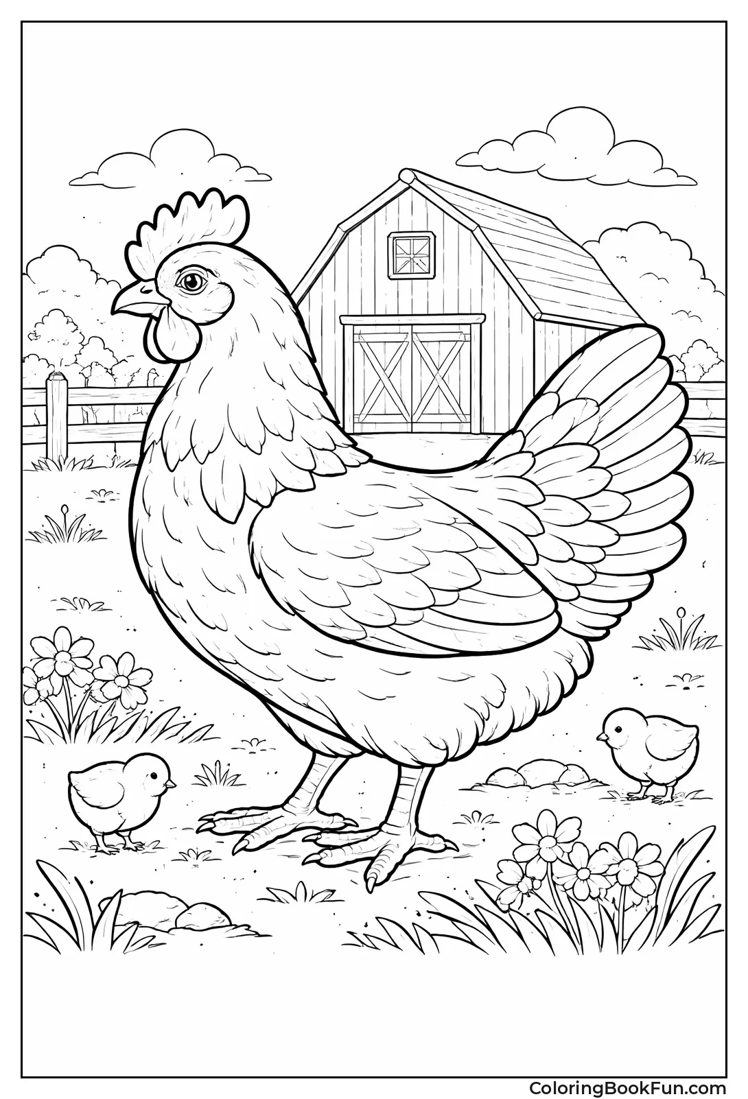 Realistic Chicken in Pose