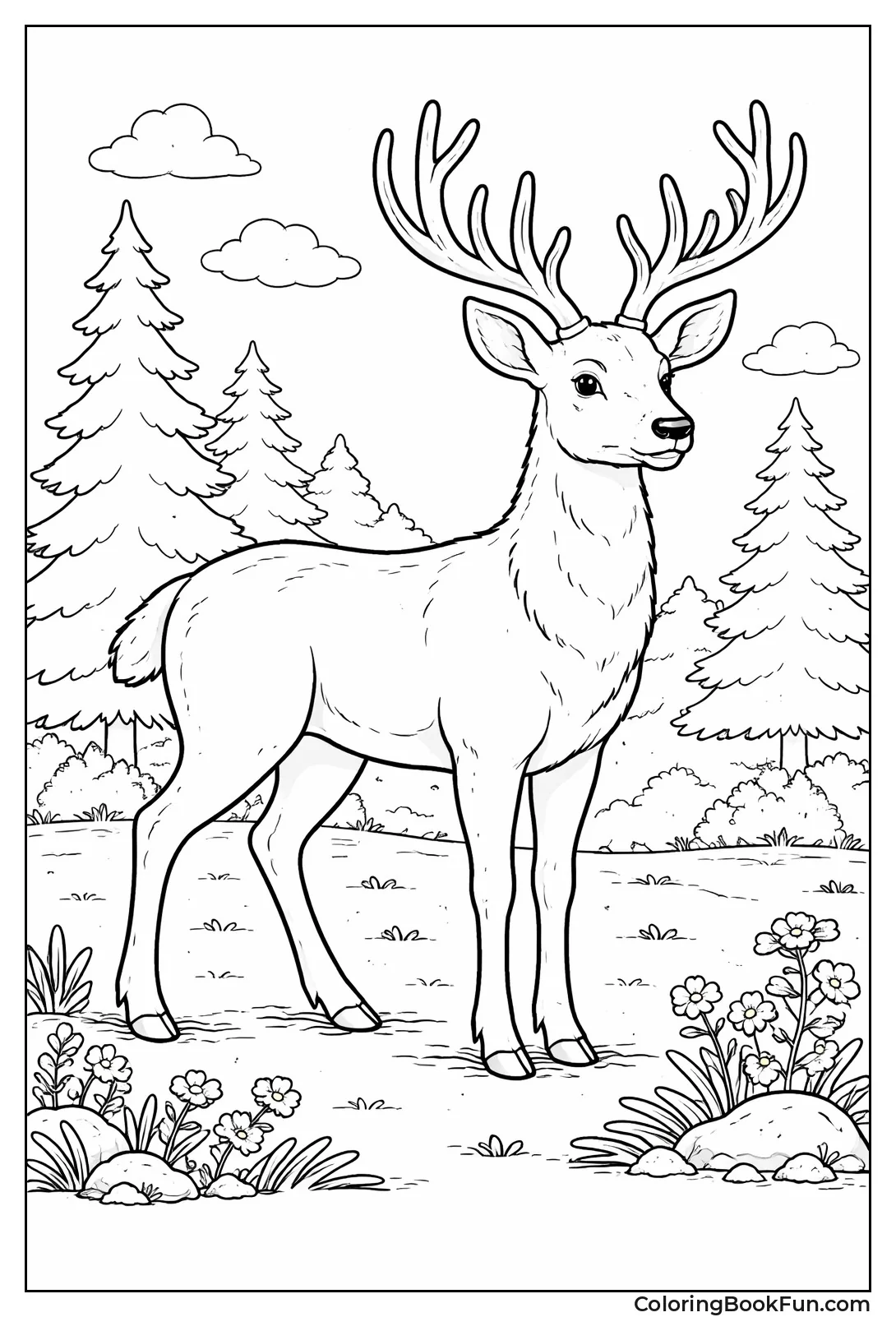 Realistic Deer in Forest