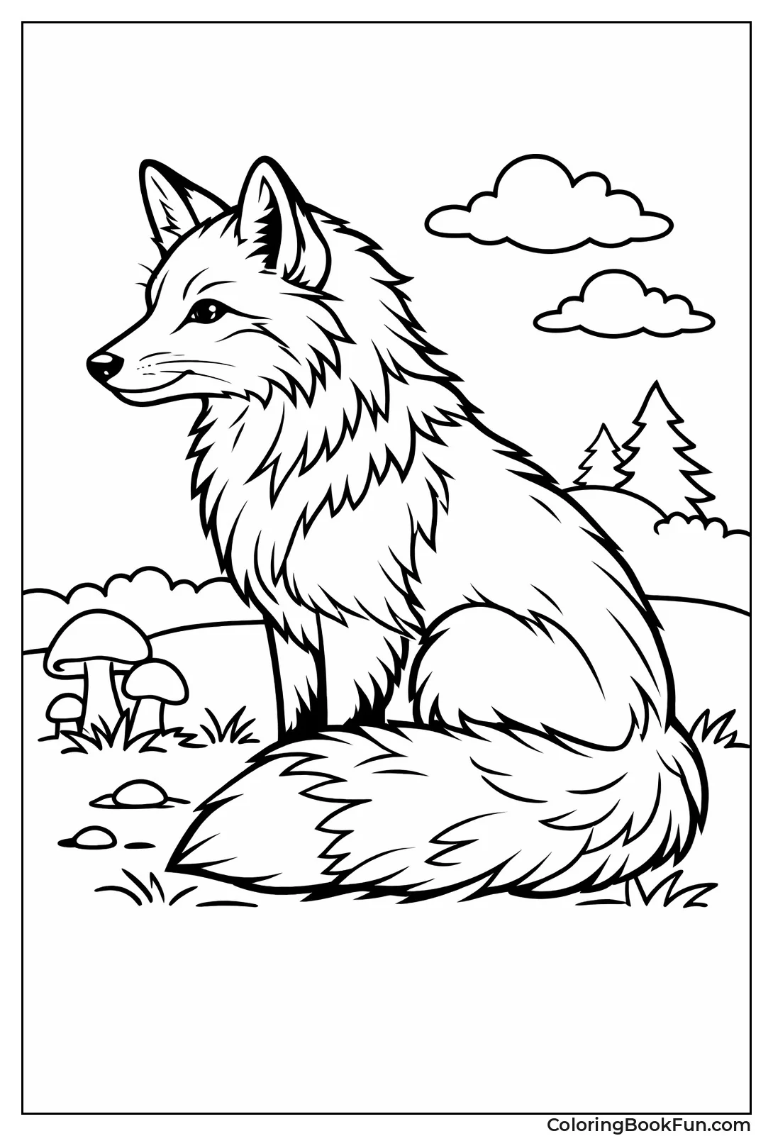 Realistic Fox Side Profile