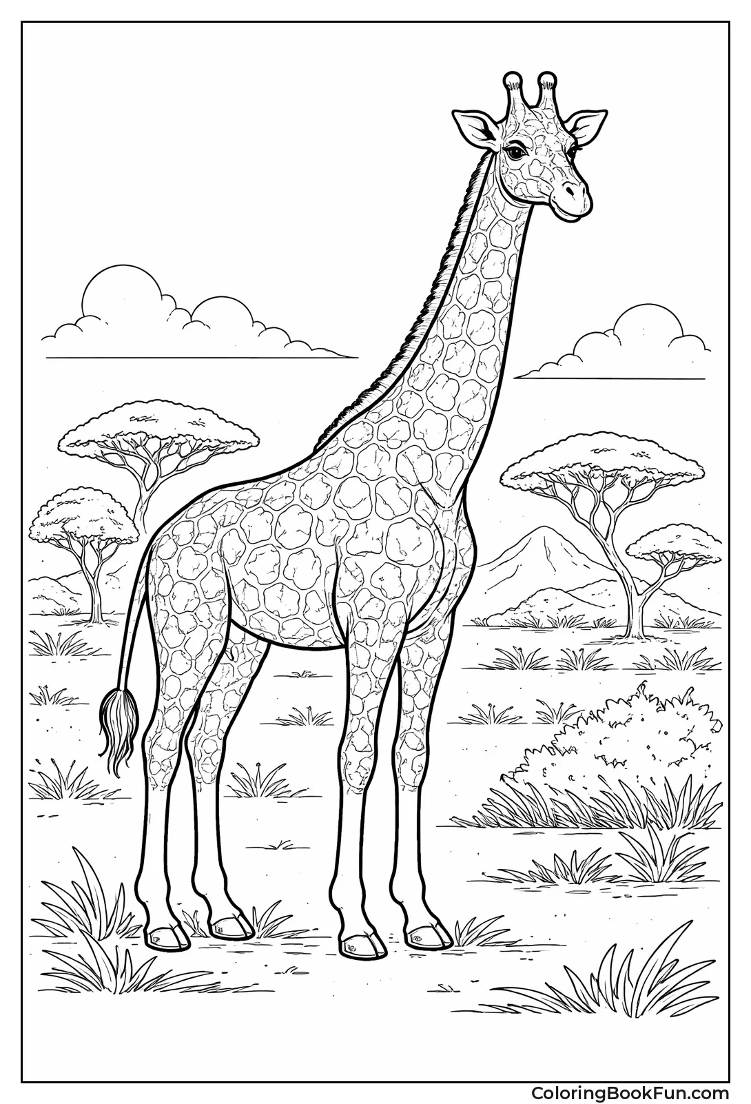 Realistic Giraffe with Intricate Spots