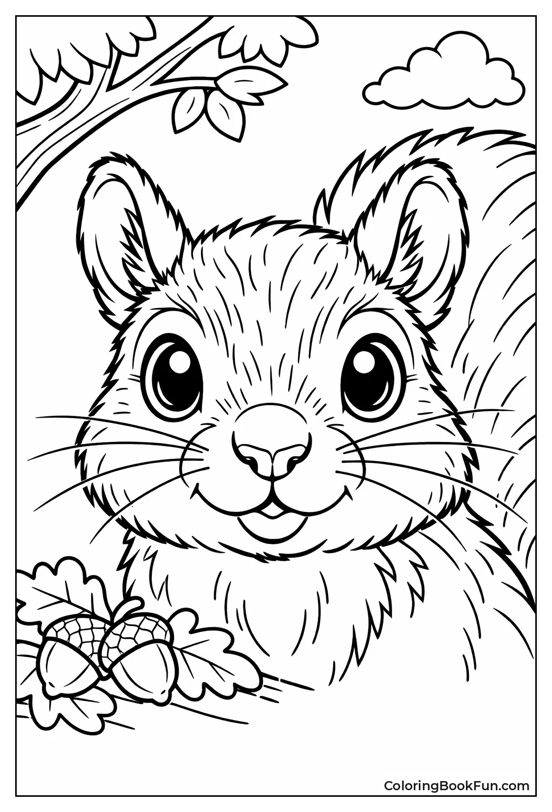 Realistic Gray Squirrel Face