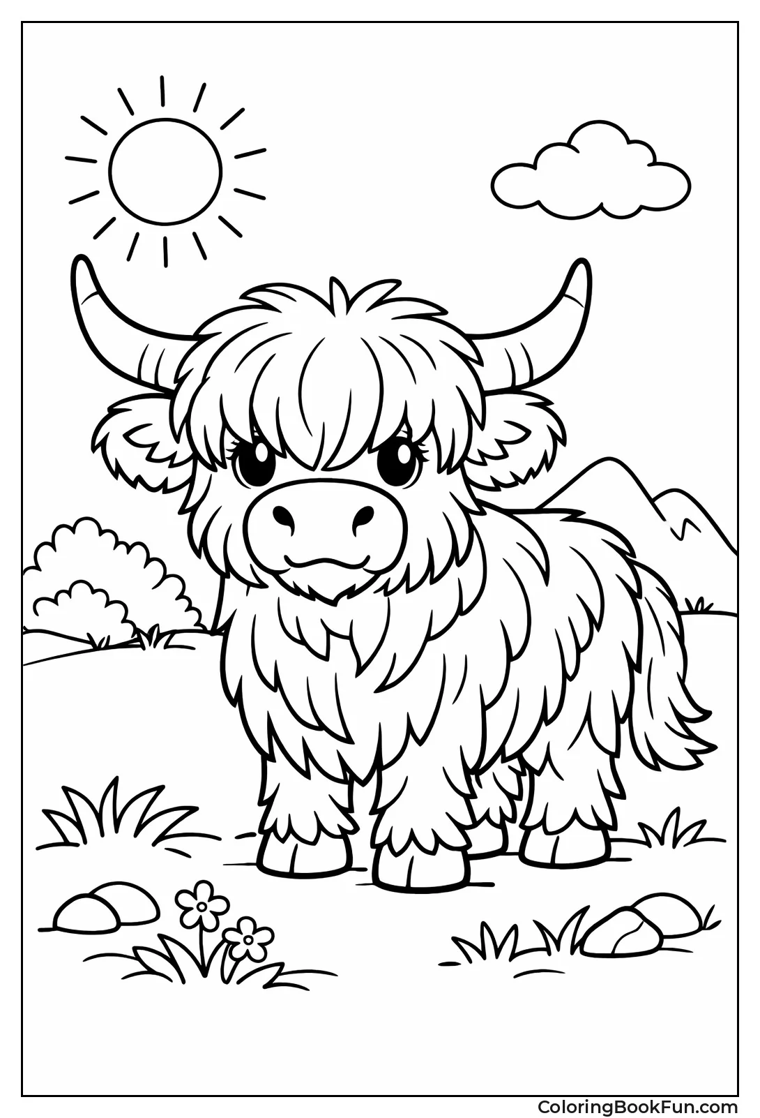 Realistic Detailed Highland Cow