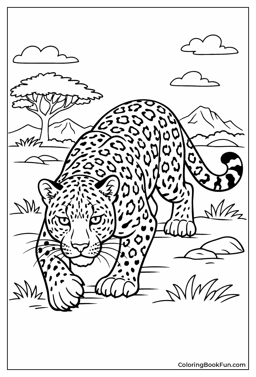 Leopard Stalks with Spotted Fur