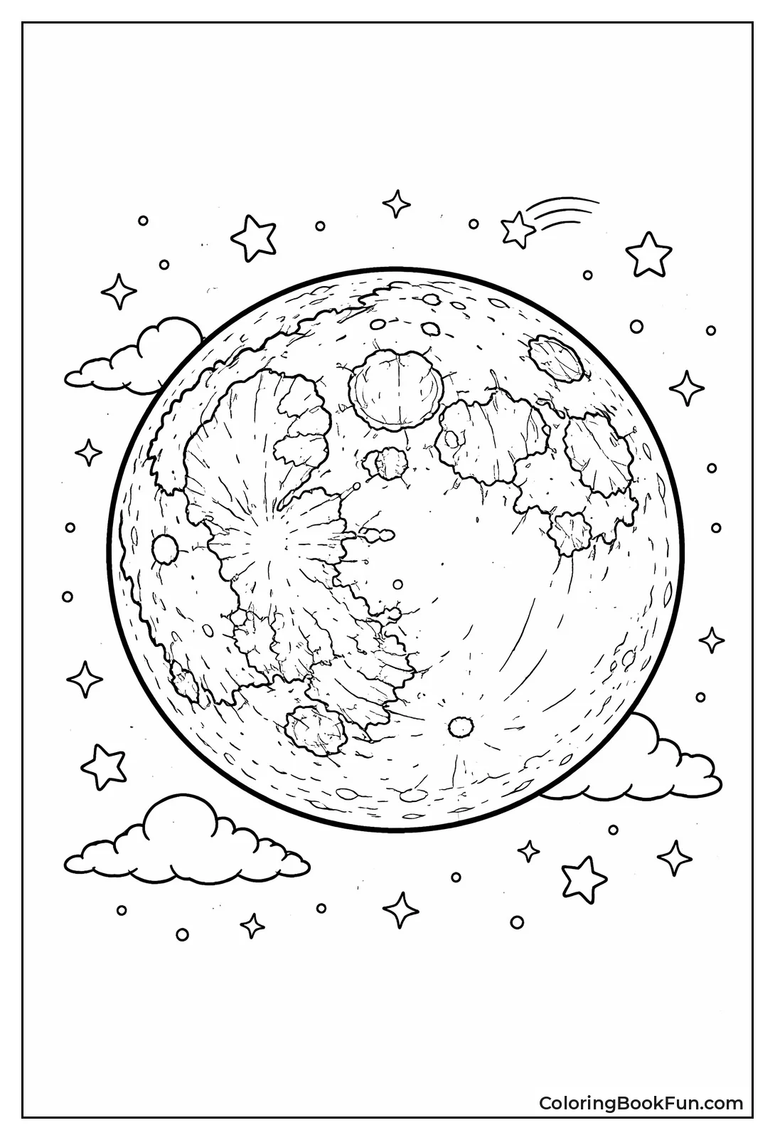 Moon with Craters and Textures