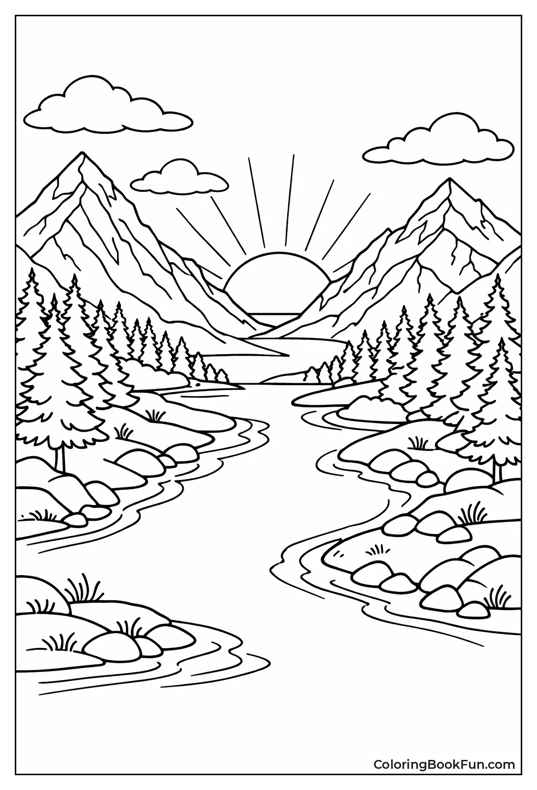 Tall Mountains at Sunset