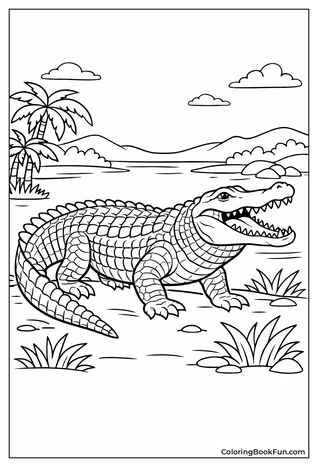 Nile Crocodile Standing Alert