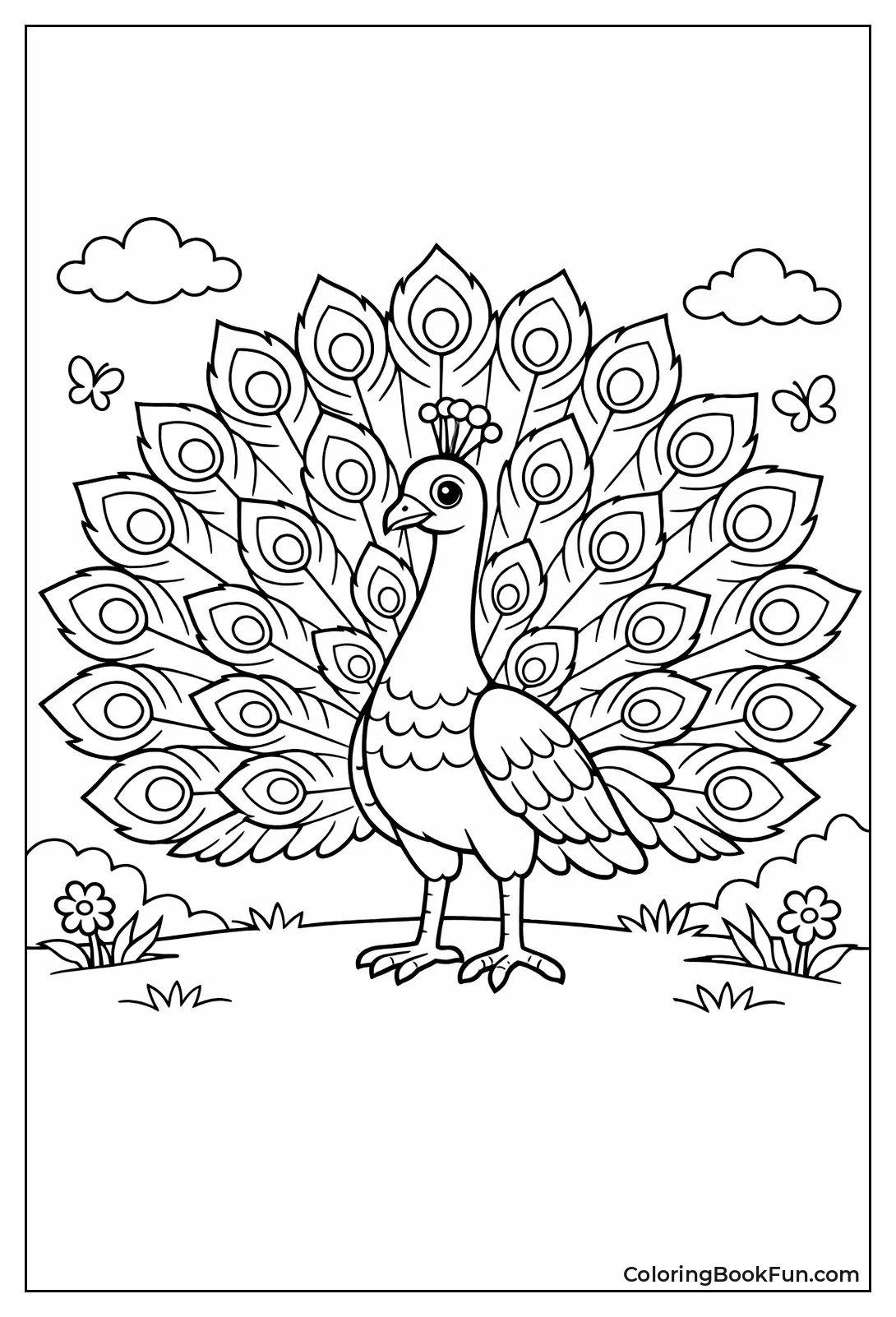 Realistic Peacock Display