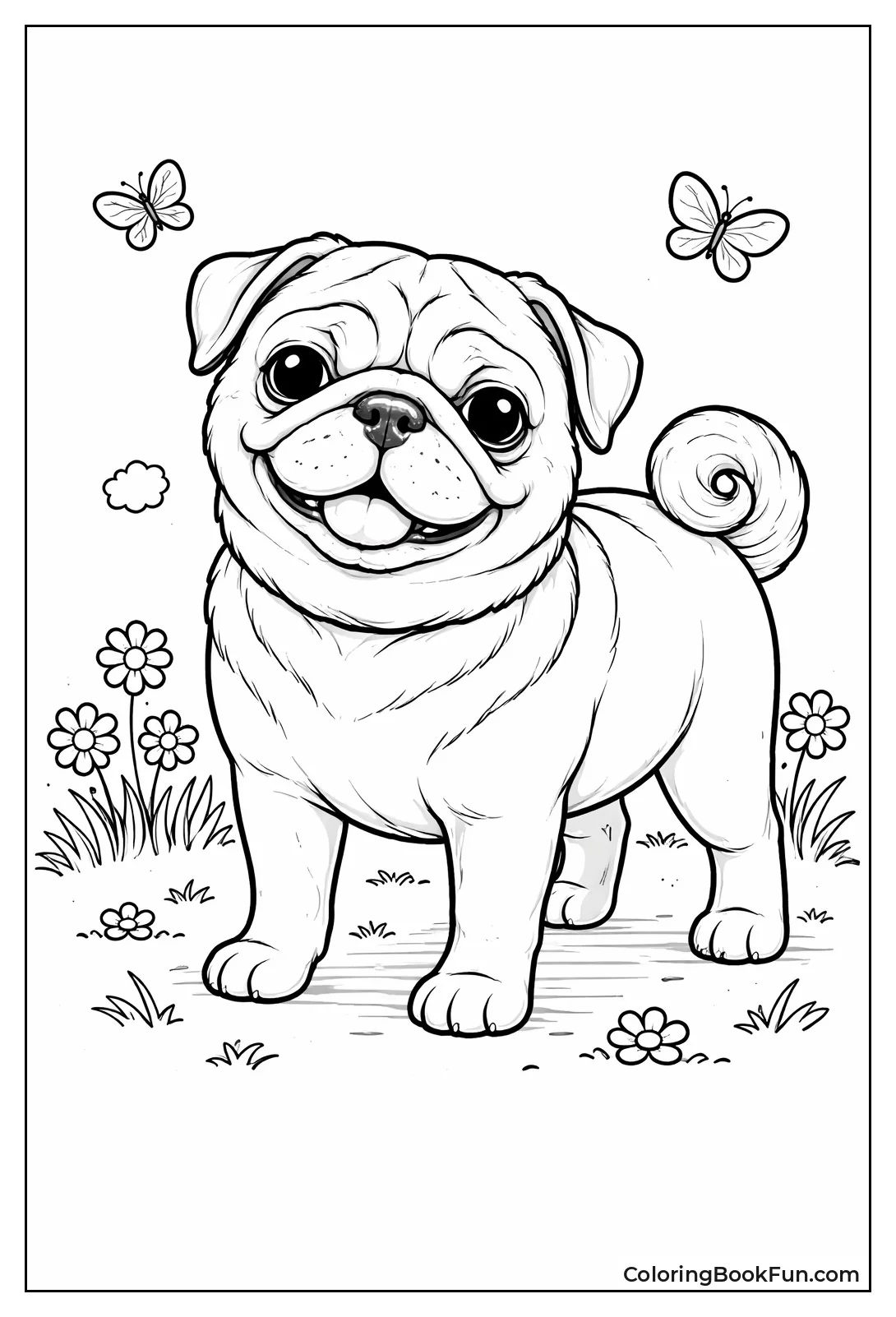 Realistic Pug Shows Deep Wrinkles