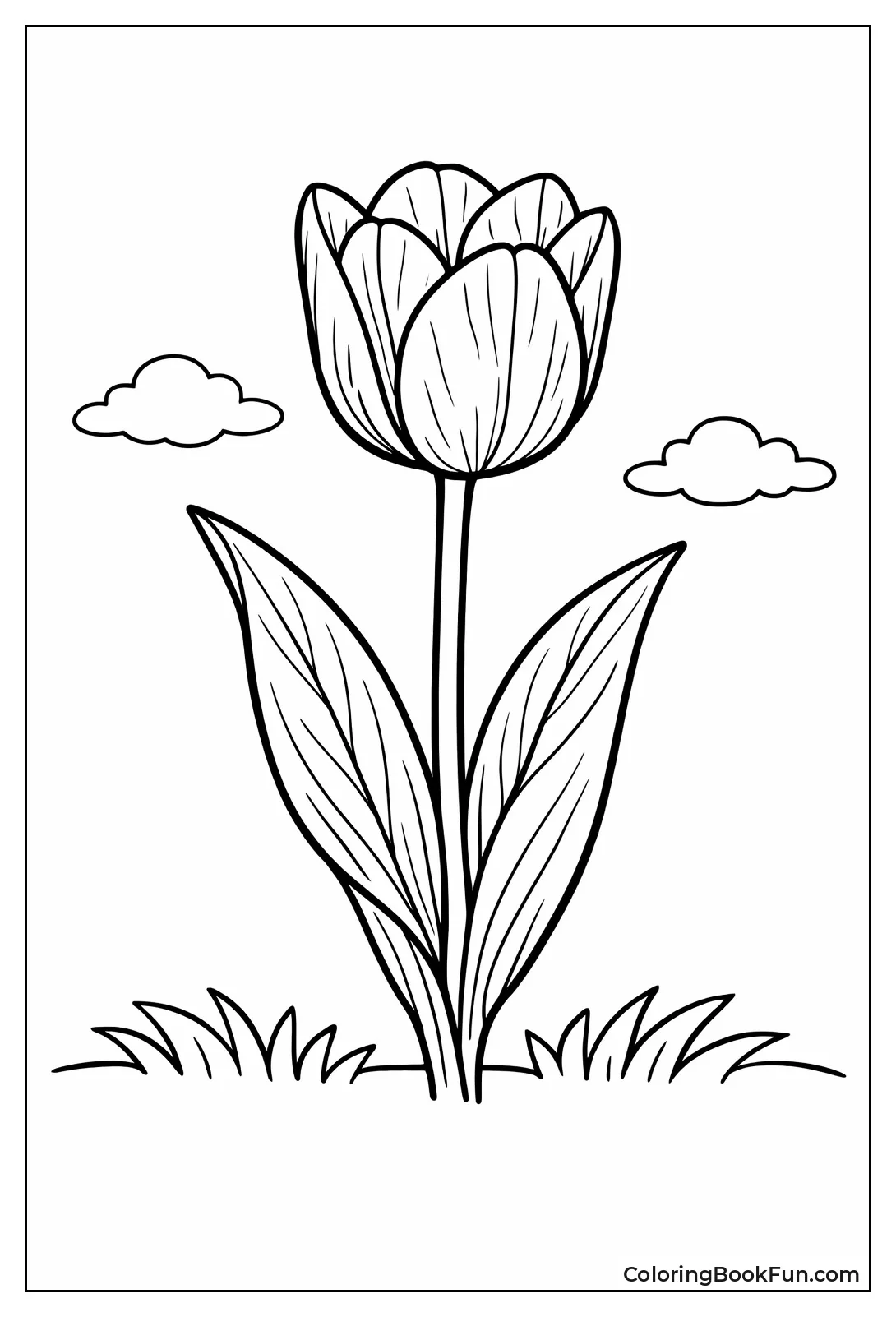 Classic Tulip with Stem Leaves