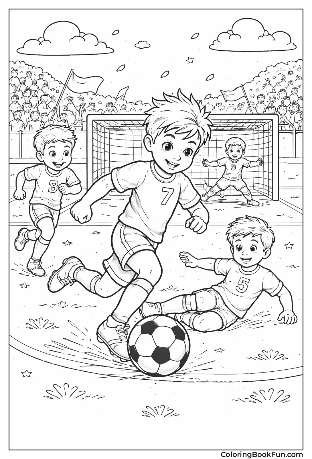 Realistic Soccer Game Scene