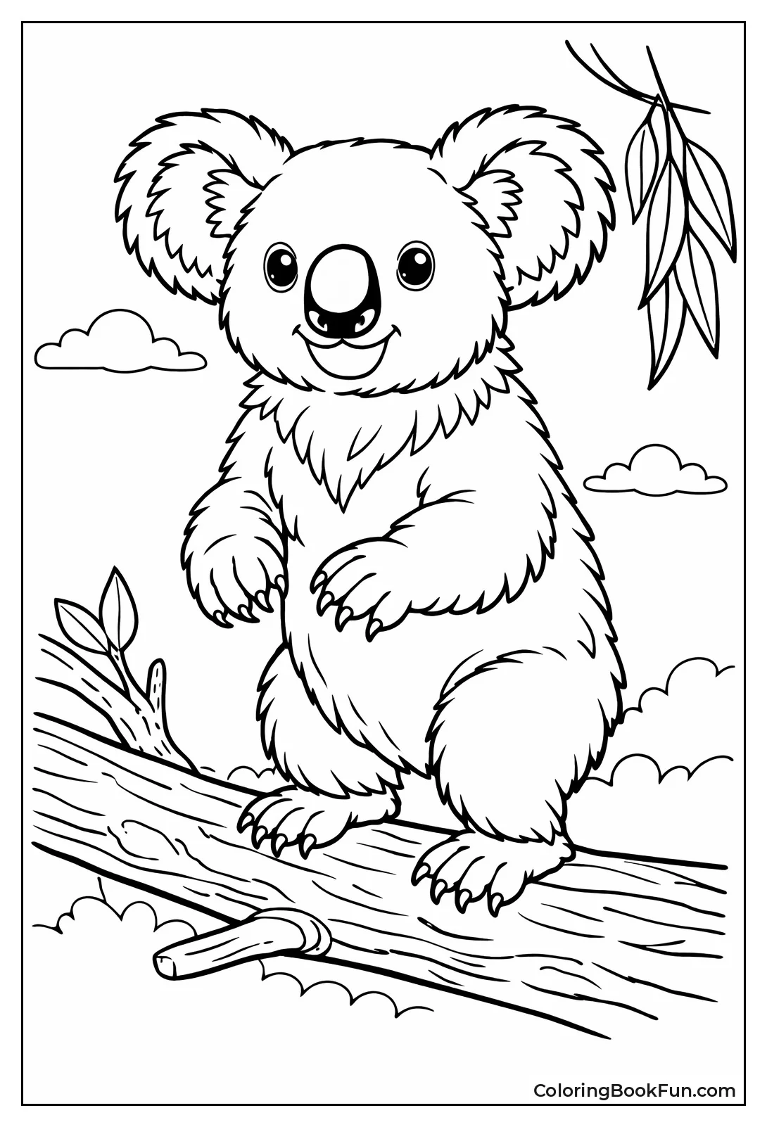 Standing Koala on Branch