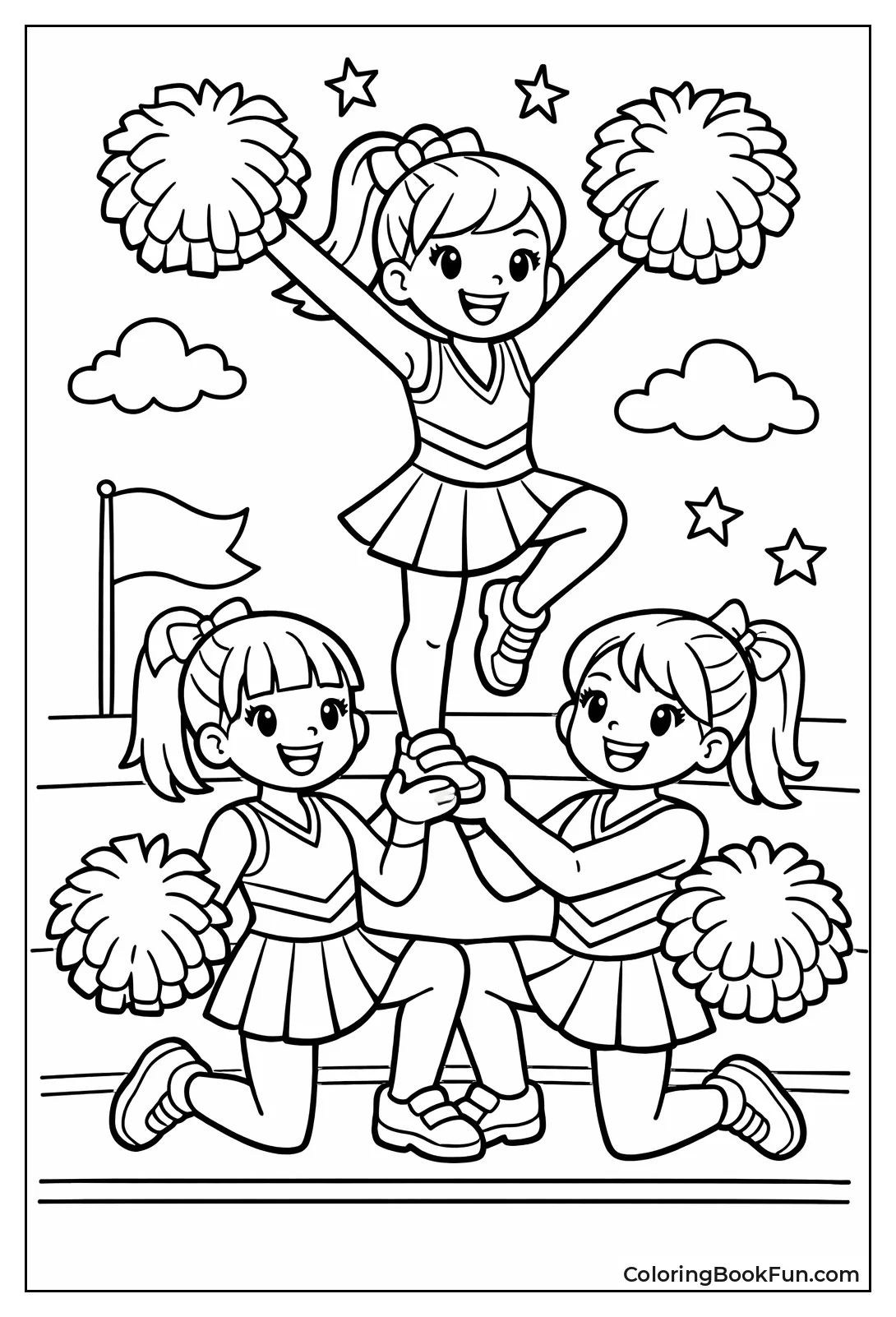 Cheerleader Does Cartwheel Stunt