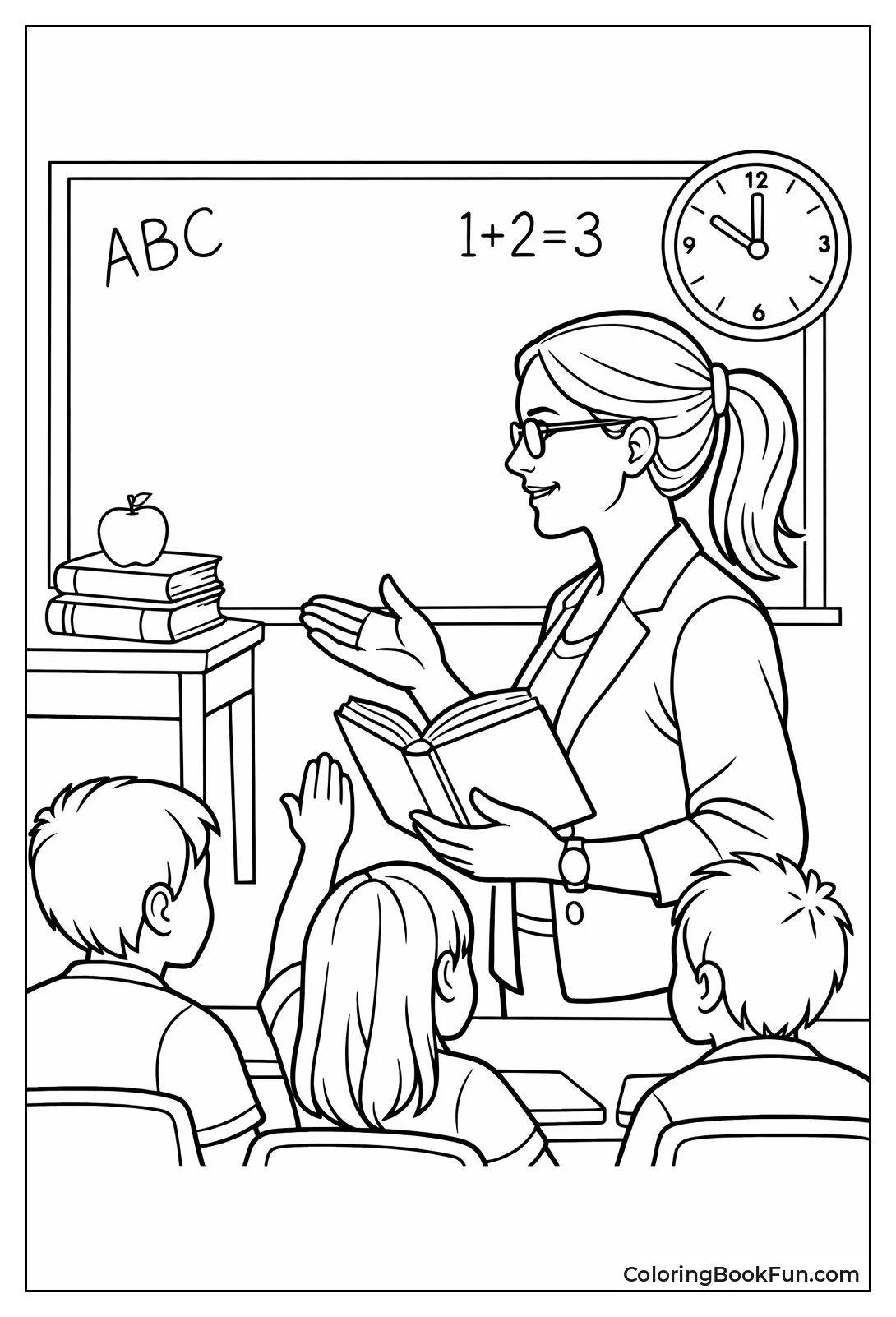 Teacher Profile with Glasses Ponytail