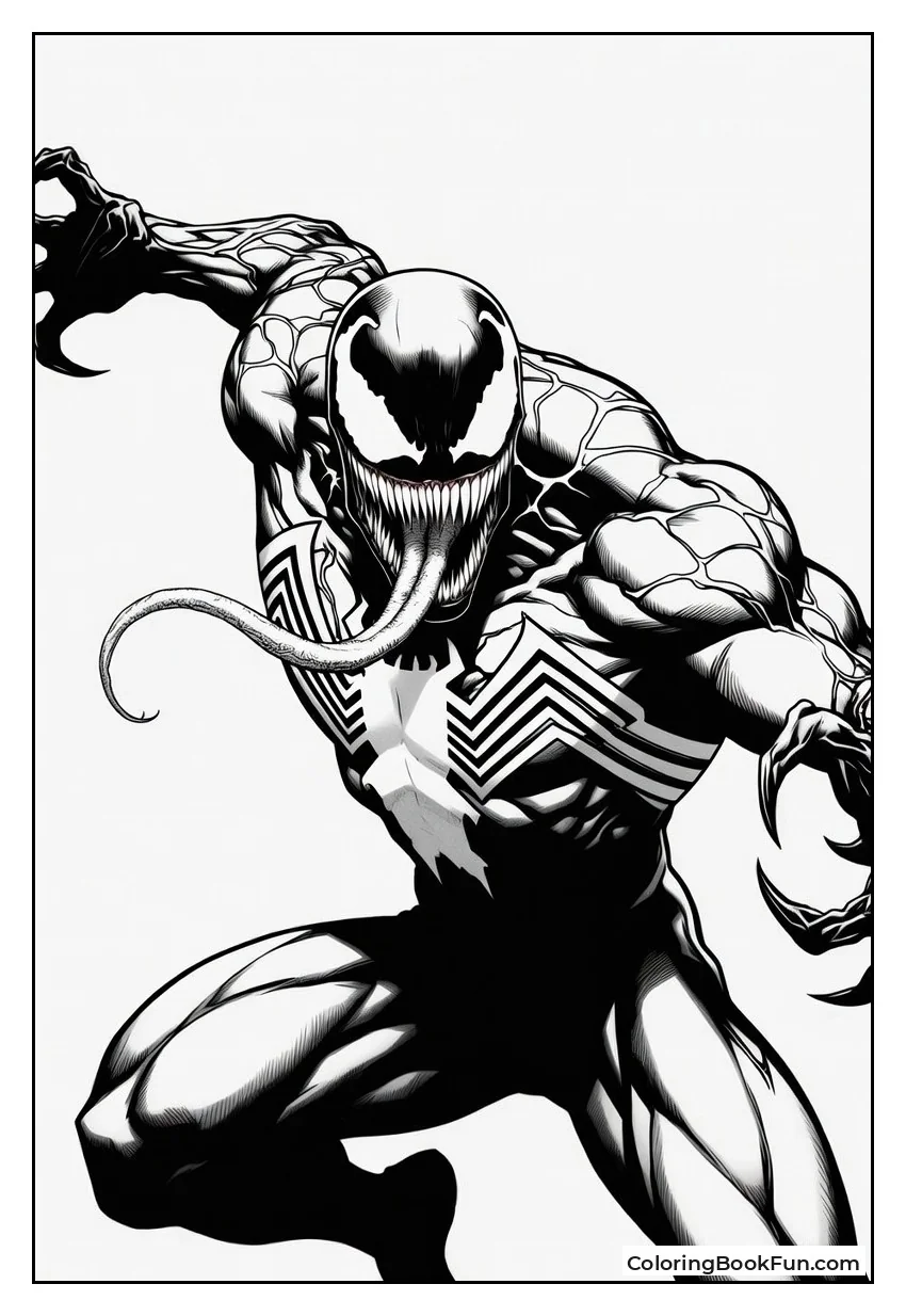 Realistic Venom Strikes Pose