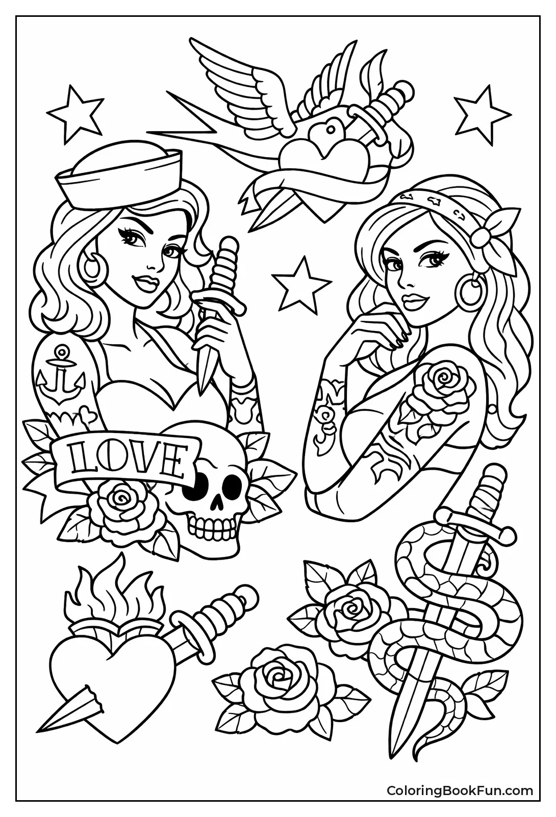 Sassy Girl Dagger Tattoos