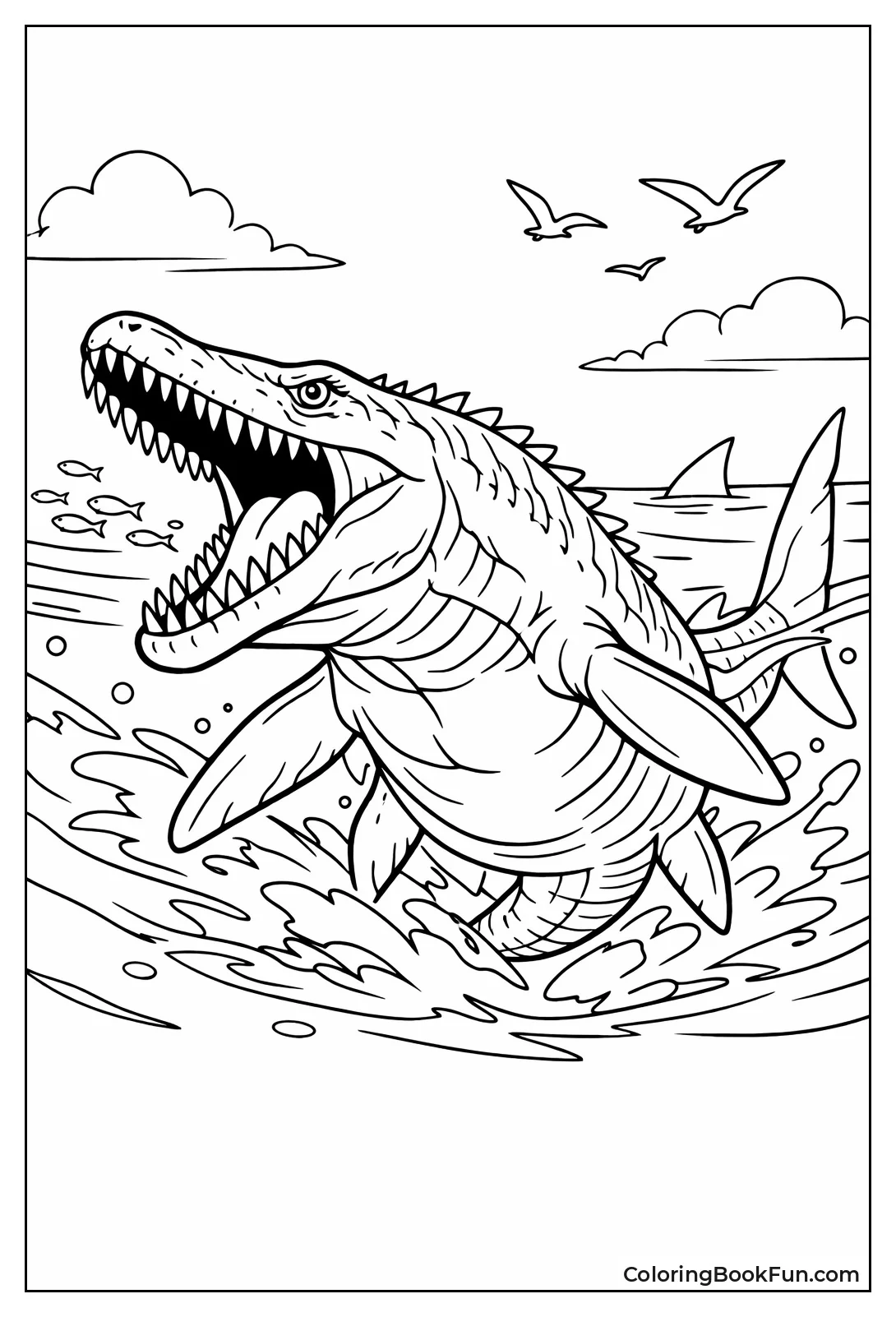 Mosasaurus Glides Modern Waters