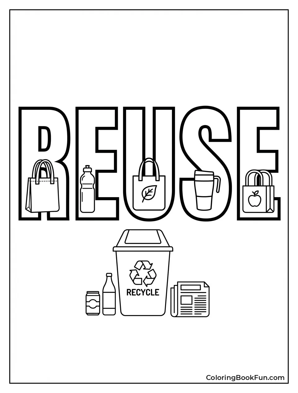 Block Letters Spell Reuse Icons