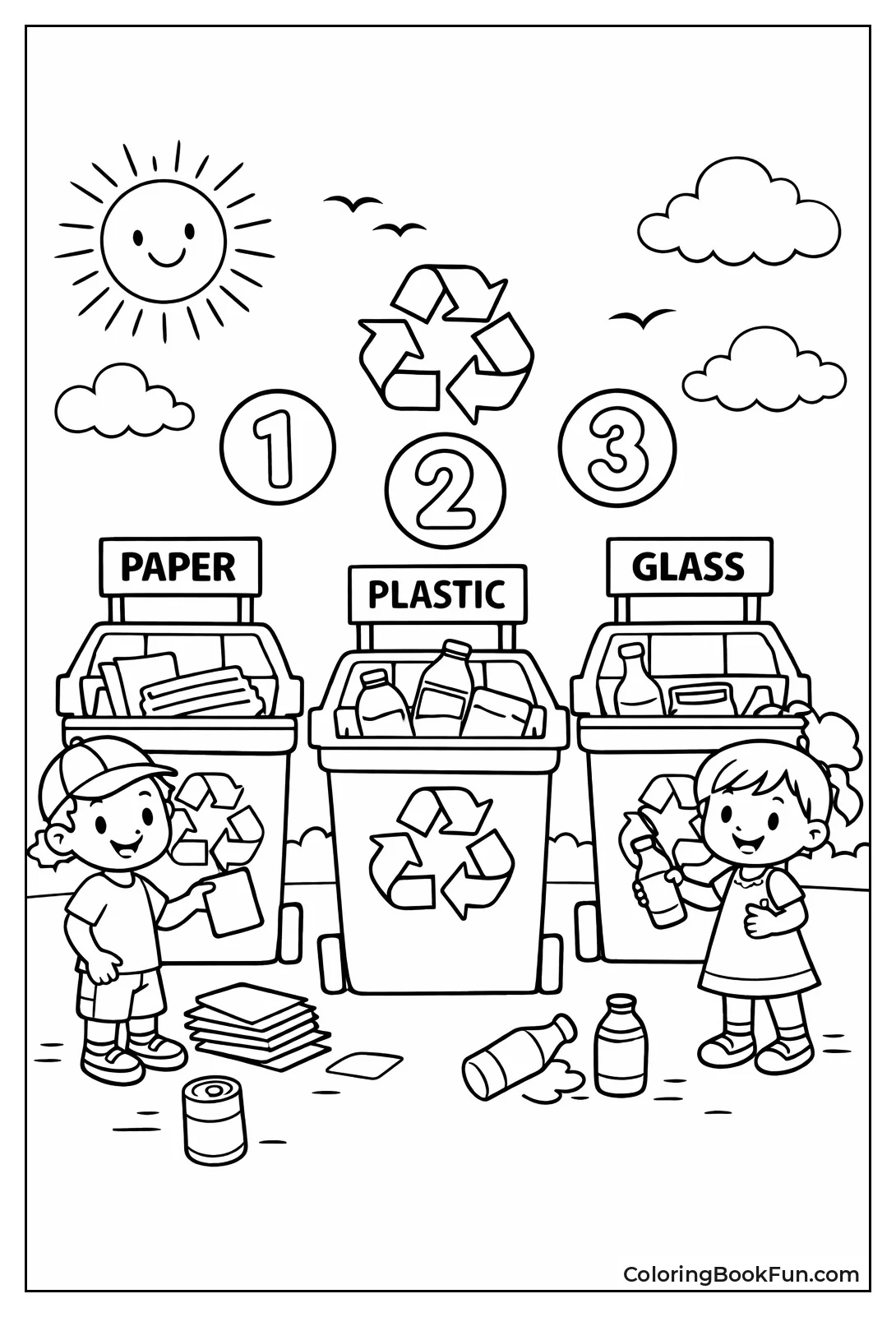 Color Numbers on Recycling Bins