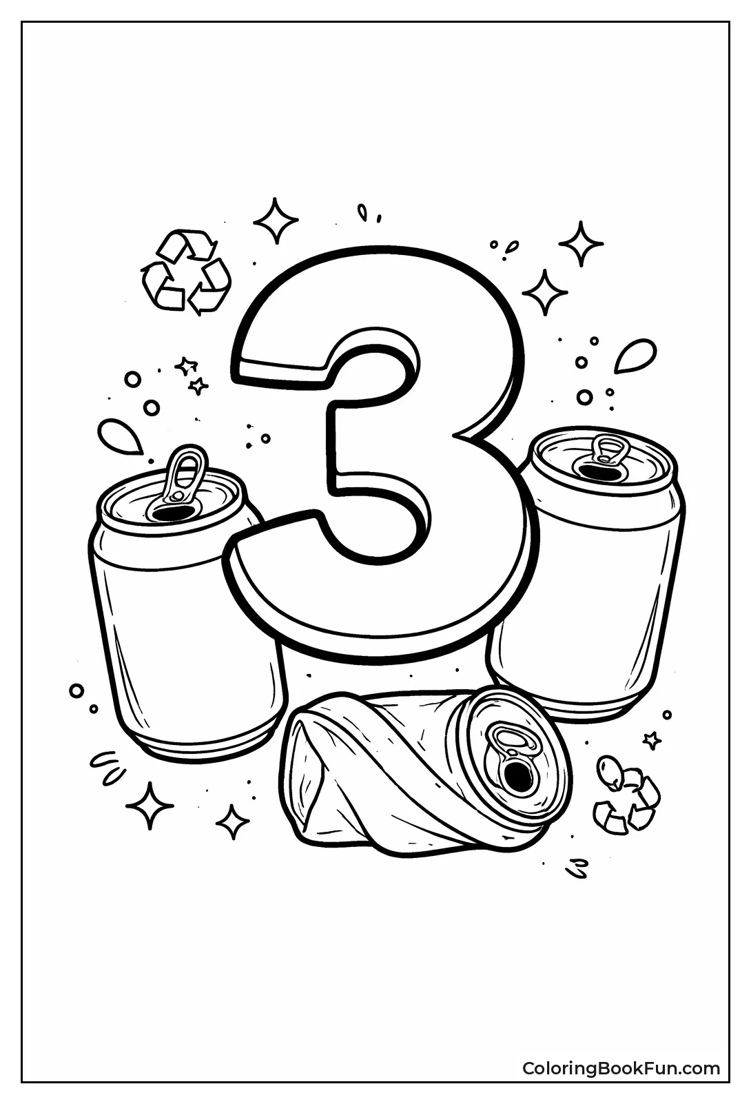 Count Three Shiny Soda Cans