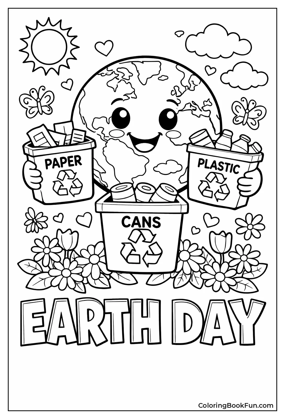 Earth Holding Bins and Flowers