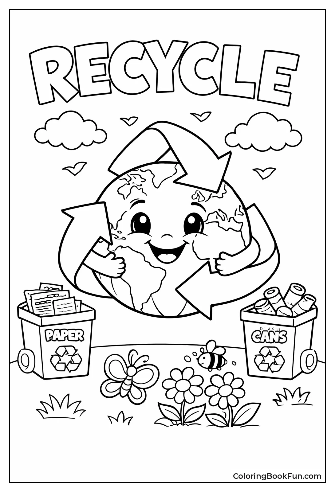 Earth Hugged by Recycling Arrows