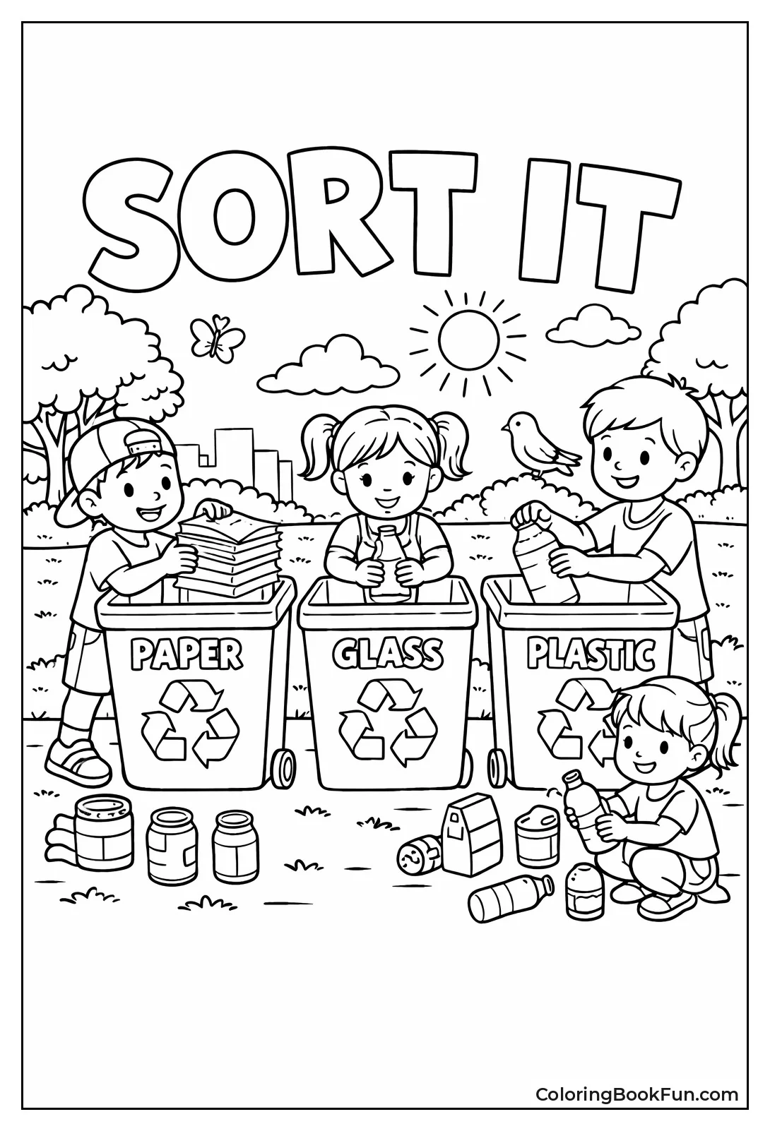 Kids Racing to Sort Recycling