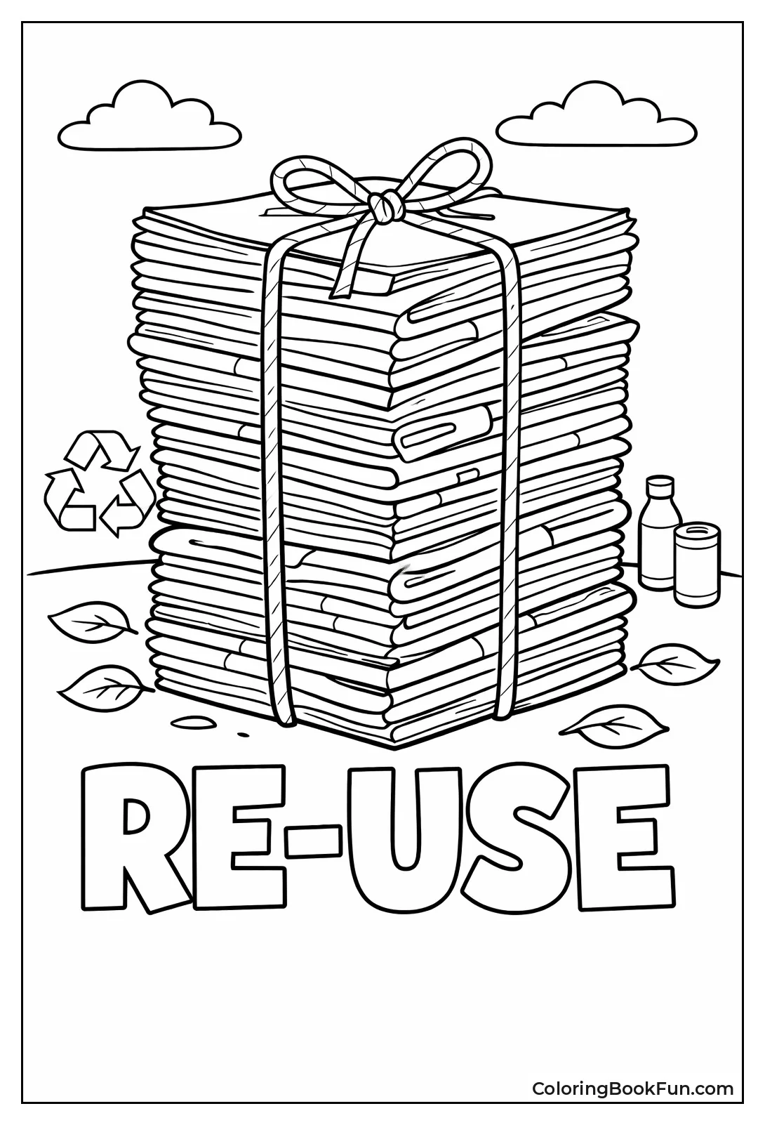 Stacked Newspapers Tied with Twine