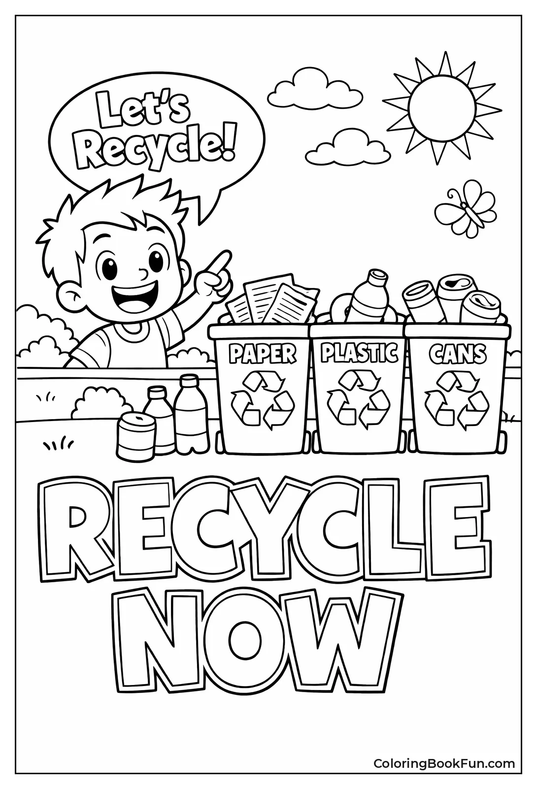 Kid Says Recycle in Bubble