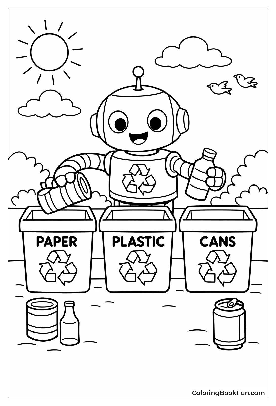 Robot Sorting Items into Bins