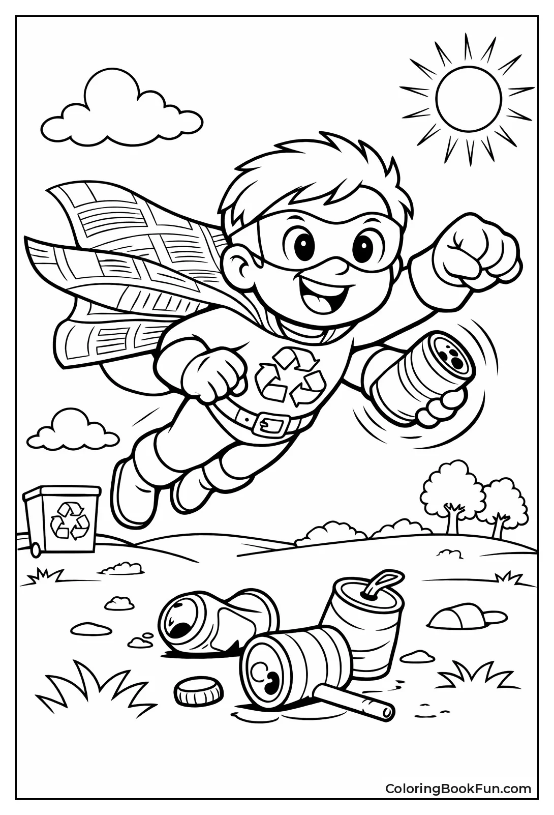 Superhero Saves Cans with Cape