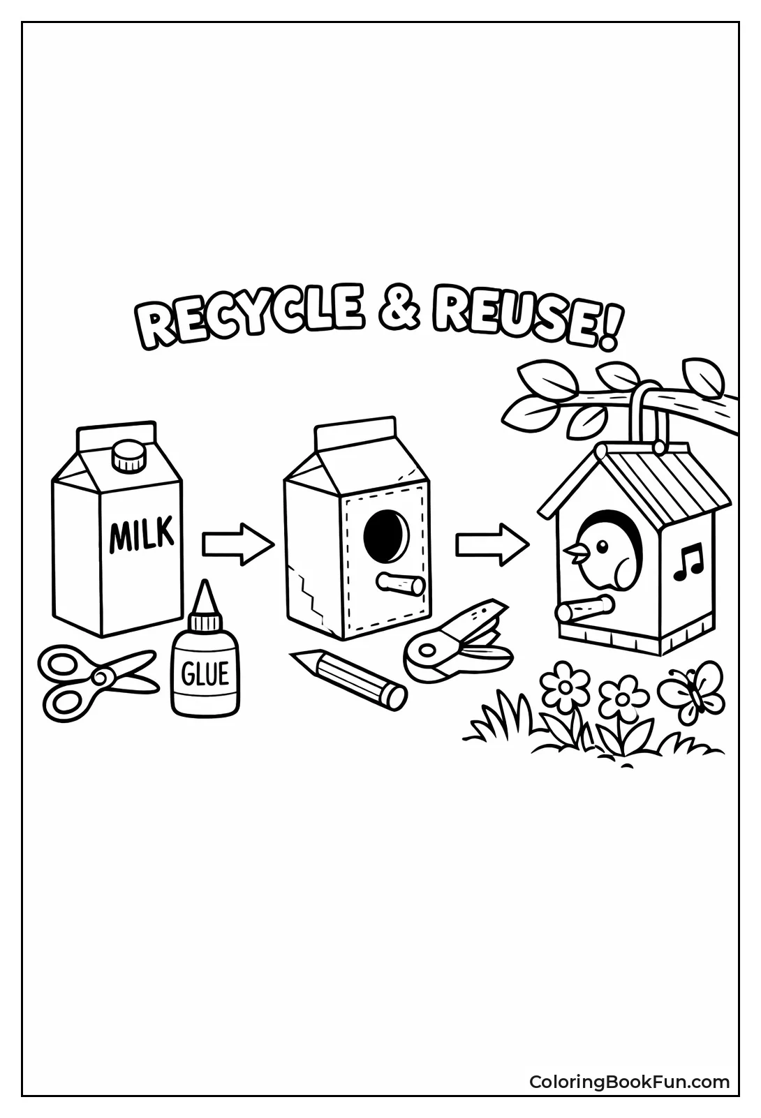 Milk Carton Becomes Birdhouse