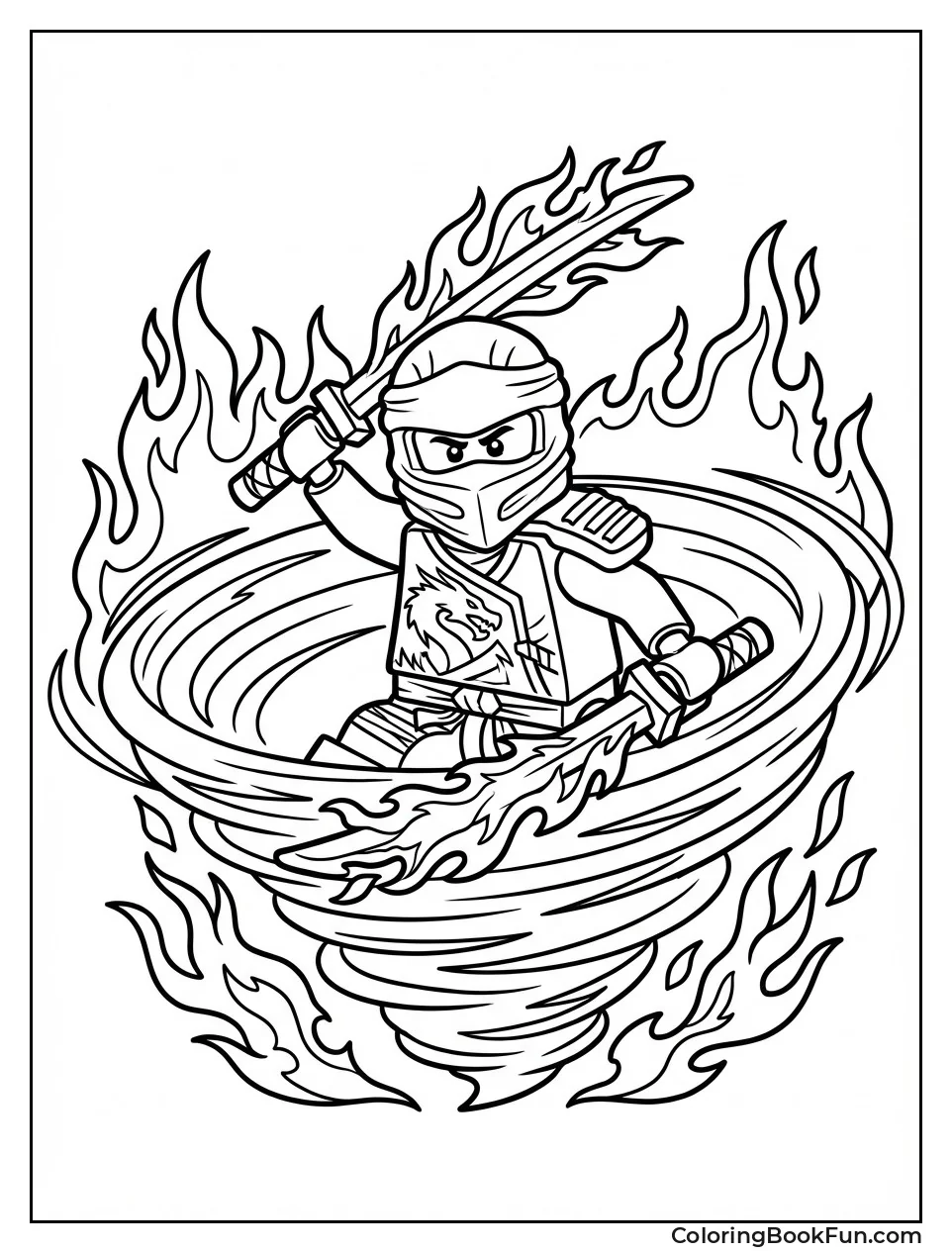 Red Fire Ninja Spinning