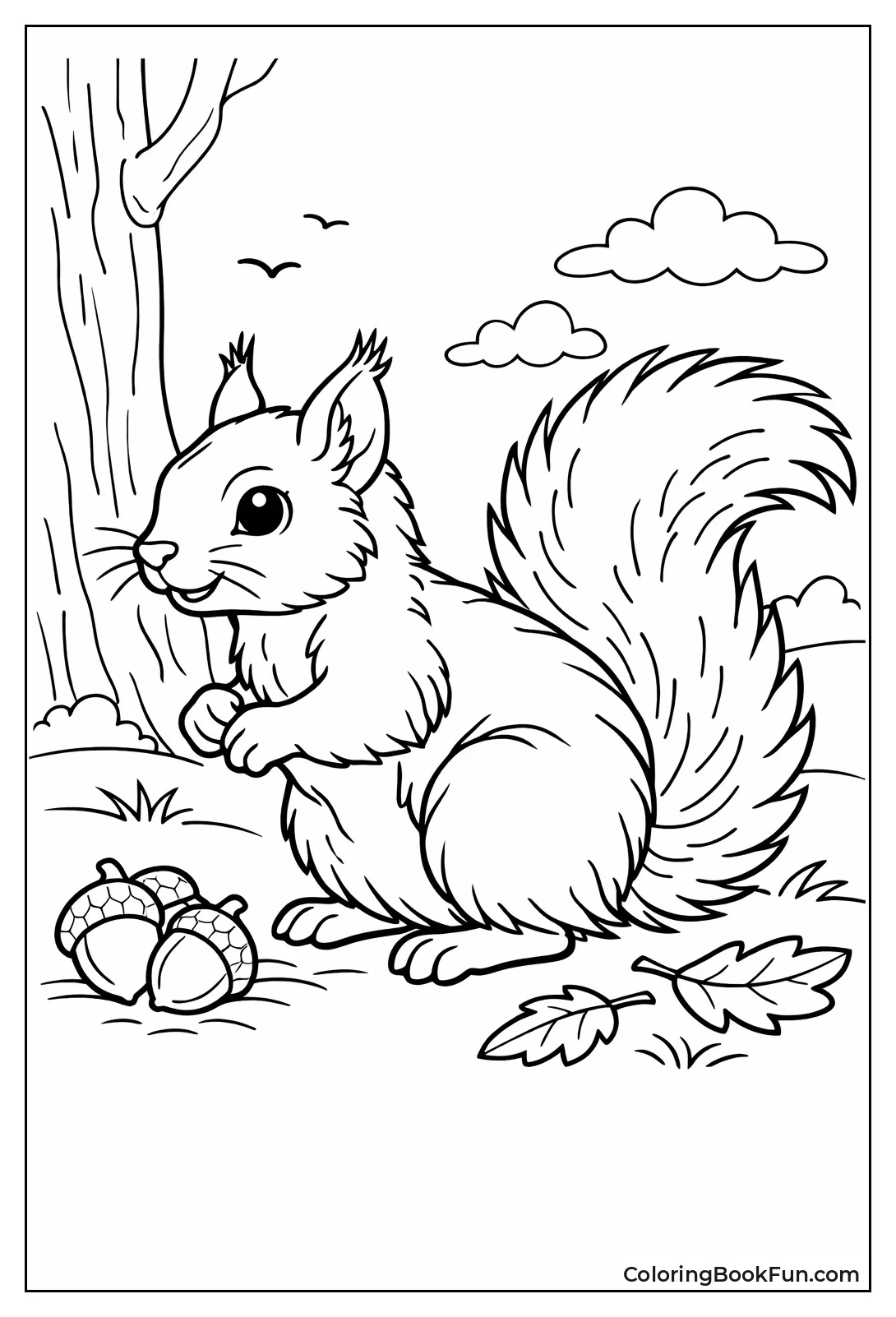 Alert Red Squirrel Standing