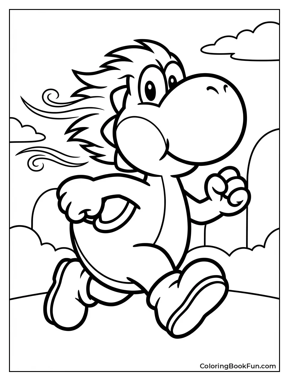 Red Yoshi Running Fast