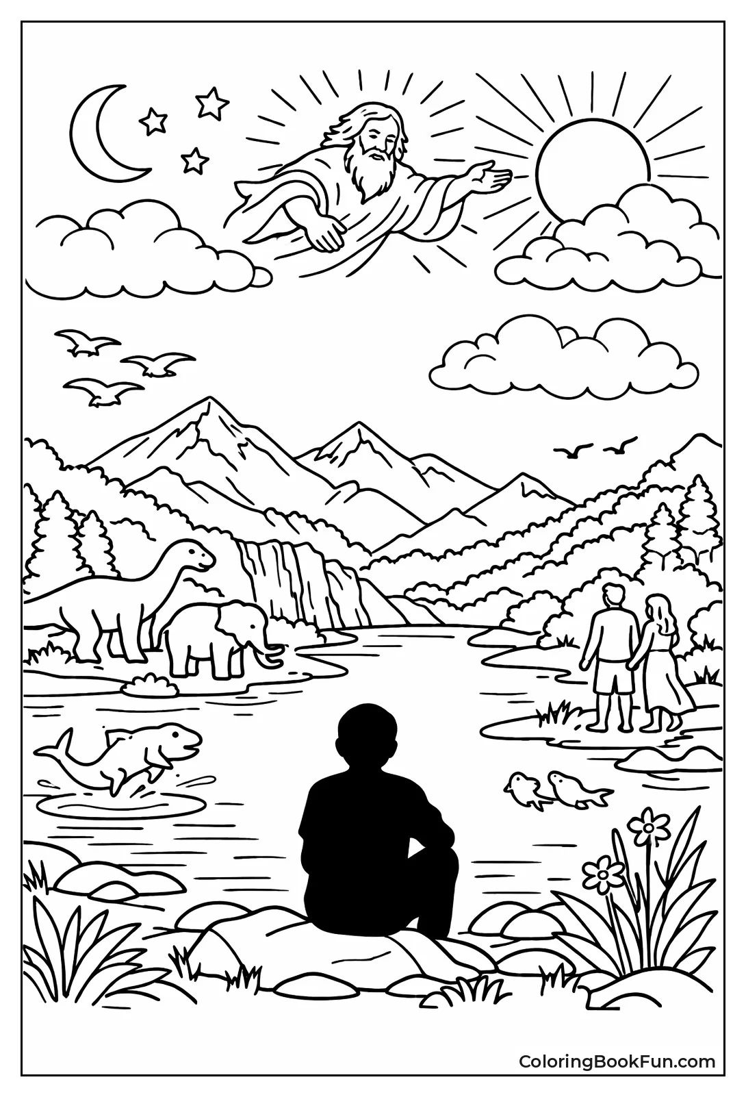 Person Reflects by Lake