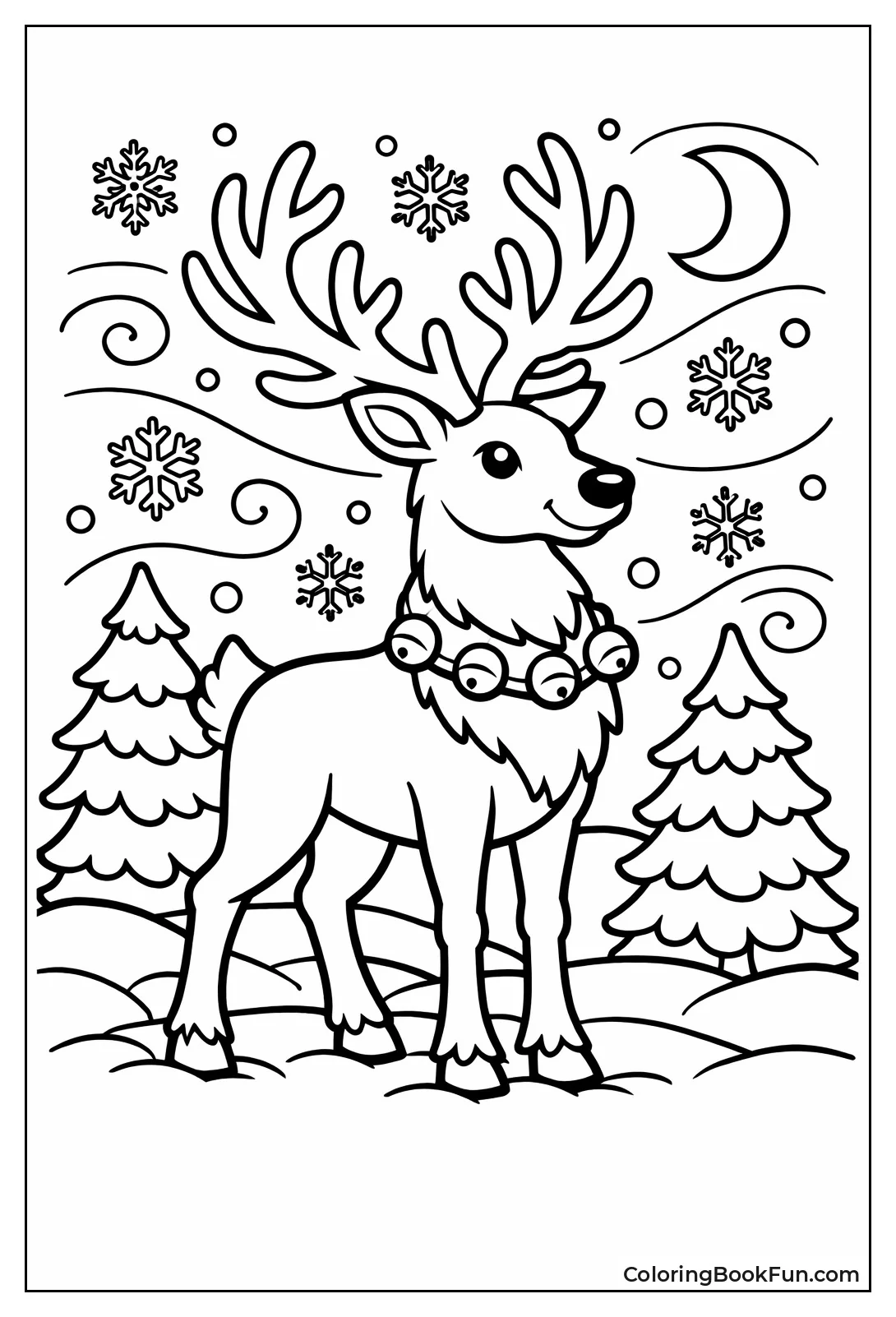 Reindeer Stands in Snowstorm