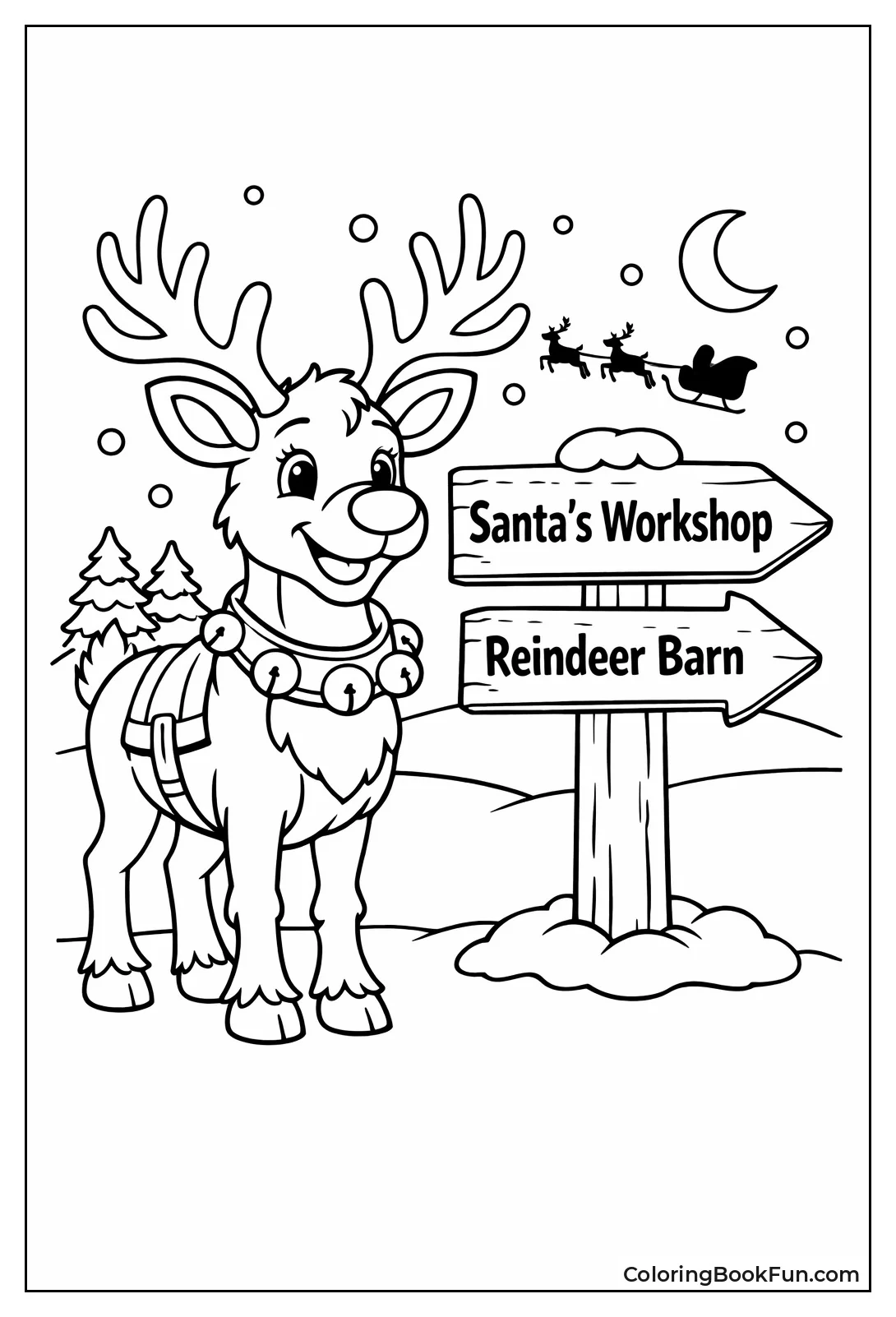 Reindeer at Signpost