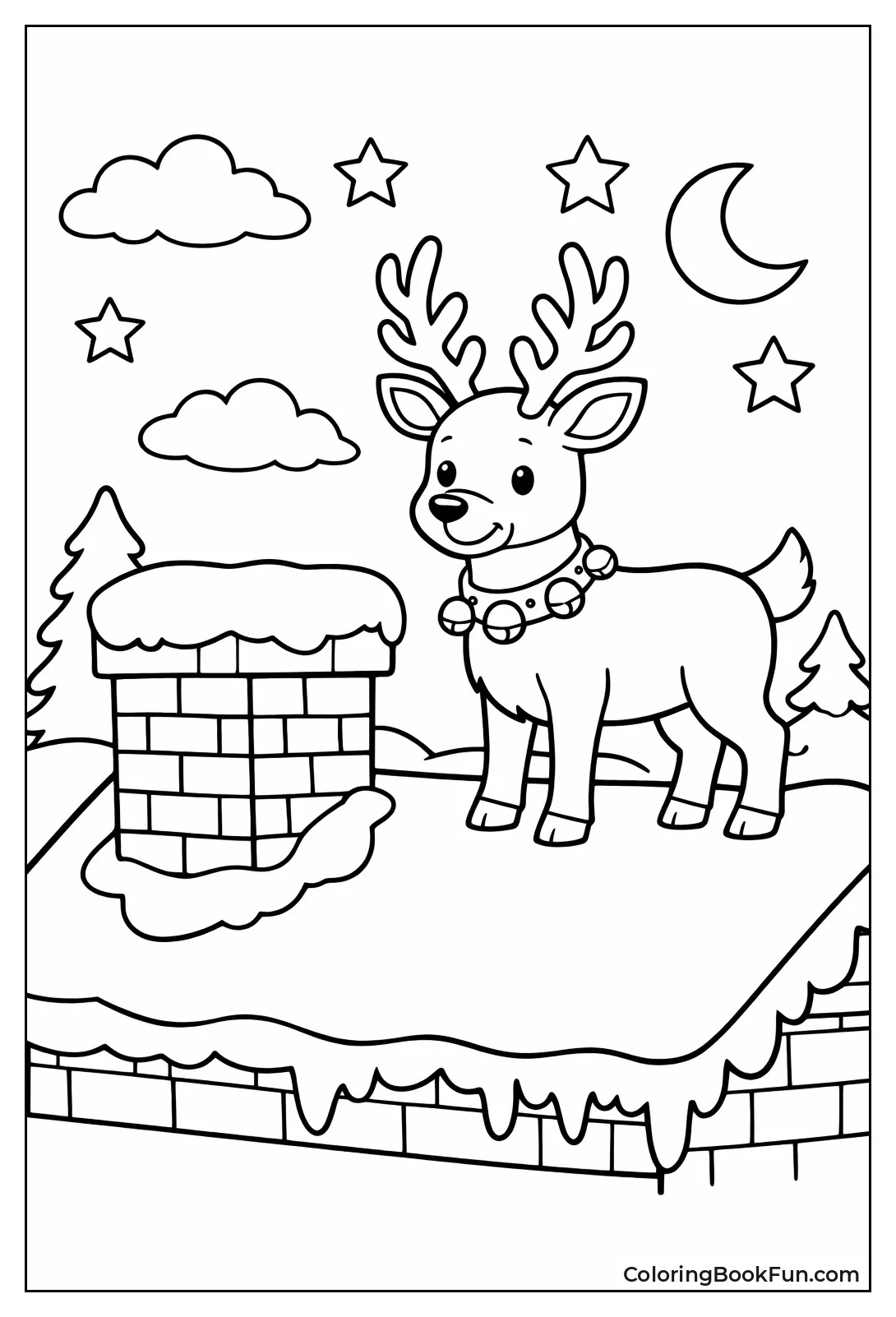 Reindeer Lands on Roof