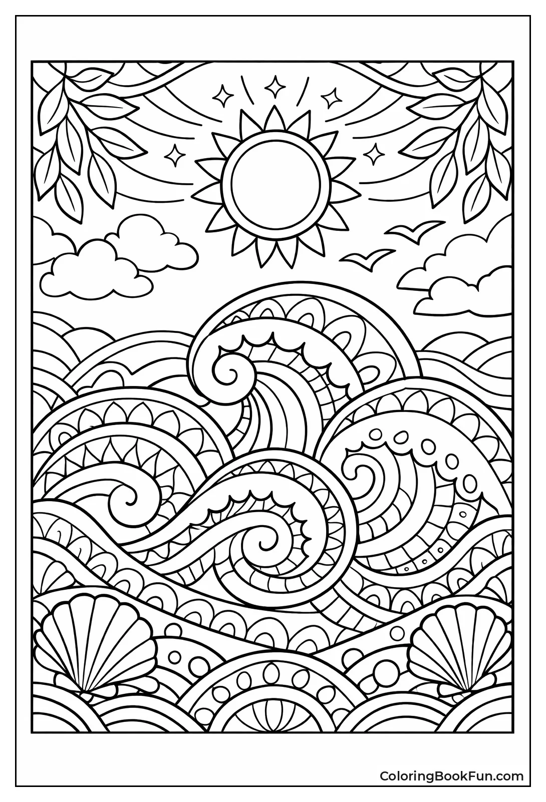 Waves Form Soothing Ocean Mandala