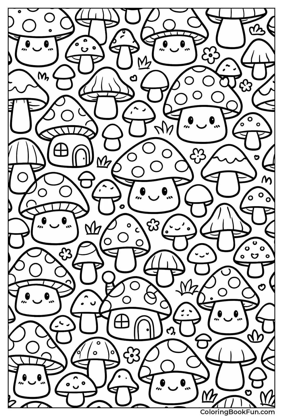 Repeating Mushrooms in Tiles