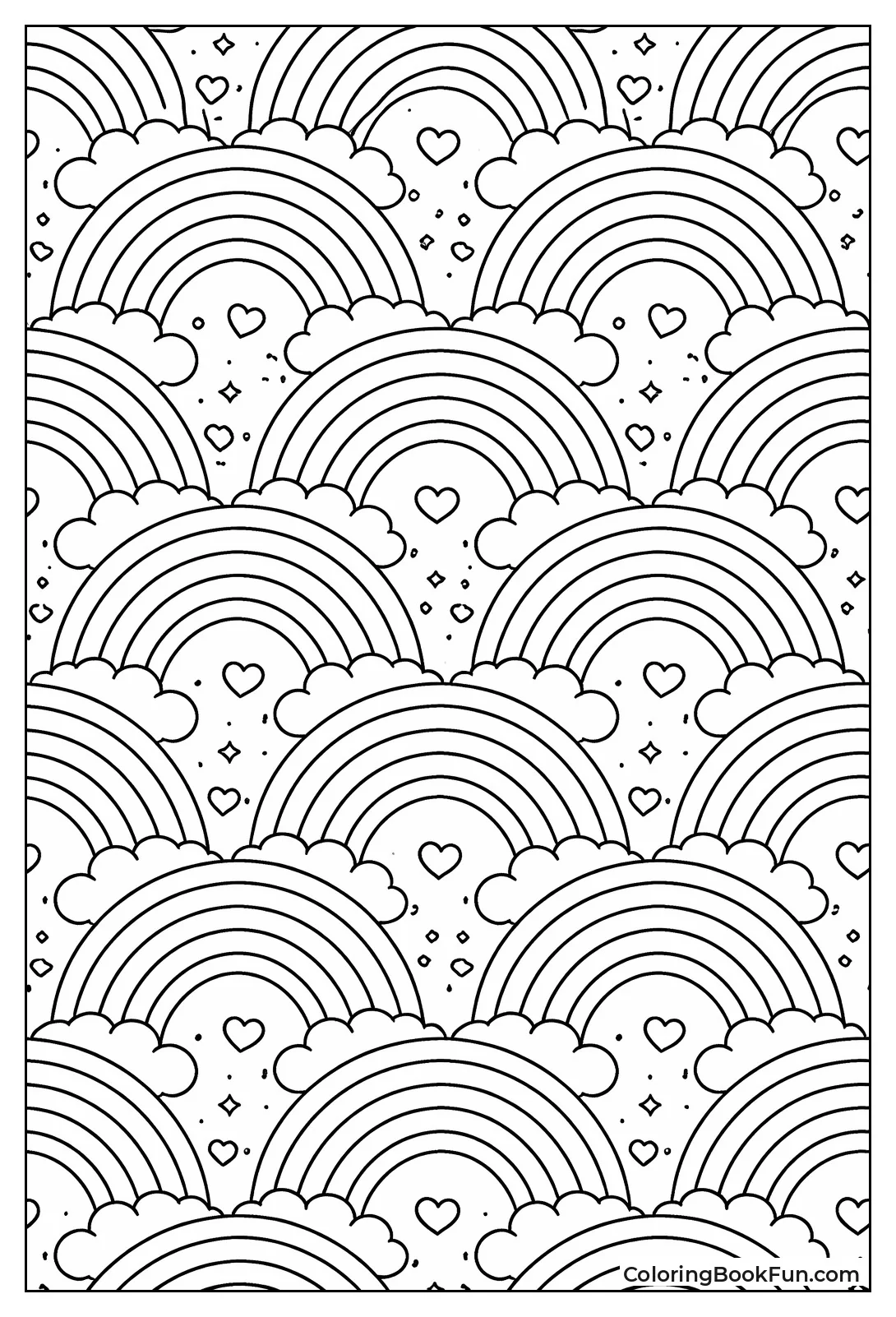 Repeating Interlocking Rainbow Tiles