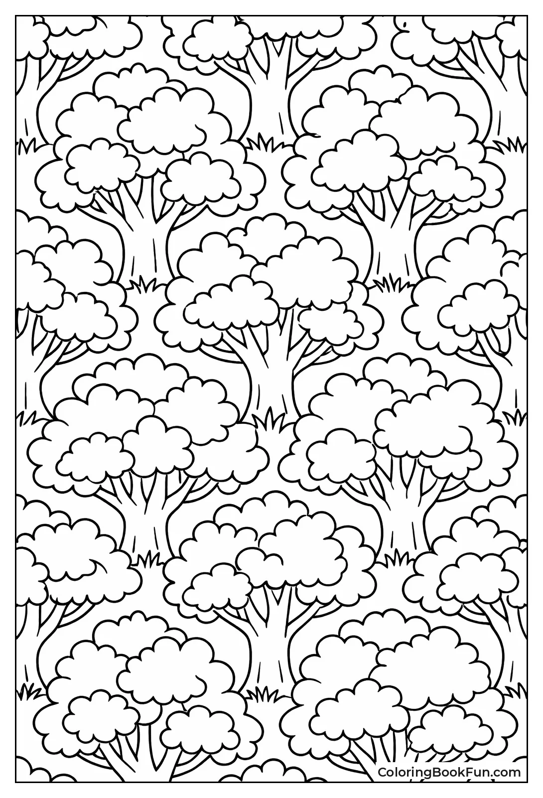 Repeating Stylized Trees Pattern